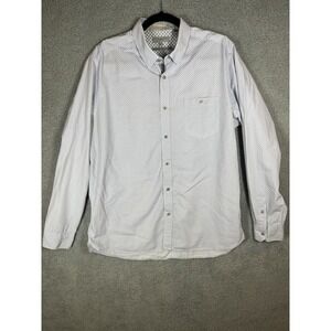 Ted Baker London Mens‎ Long Sleeve Button Up Square Dot Dress Shirt Size 5 Gray